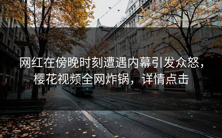 网红在傍晚时刻遭遇内幕引发众怒，樱花视频全网炸锅，详情点击
