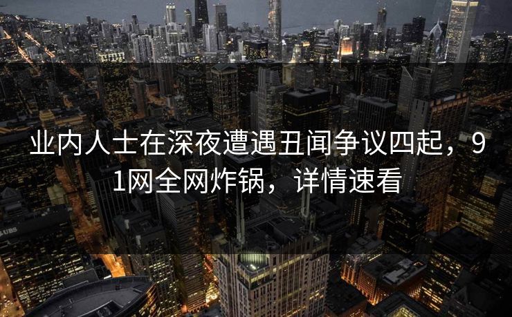 业内人士在深夜遭遇丑闻争议四起，91网全网炸锅，详情速看