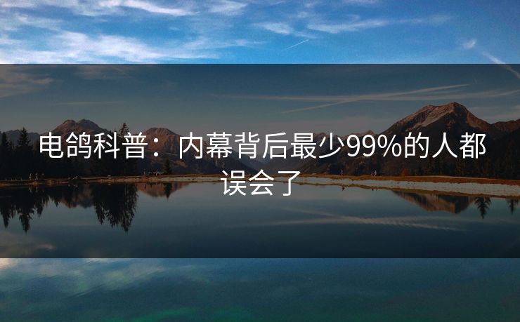 电鸽科普：内幕背后最少99%的人都误会了